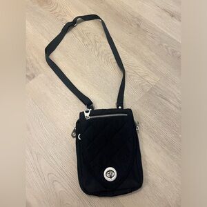 Baggallini Small Black Quilted Crossbody Bag